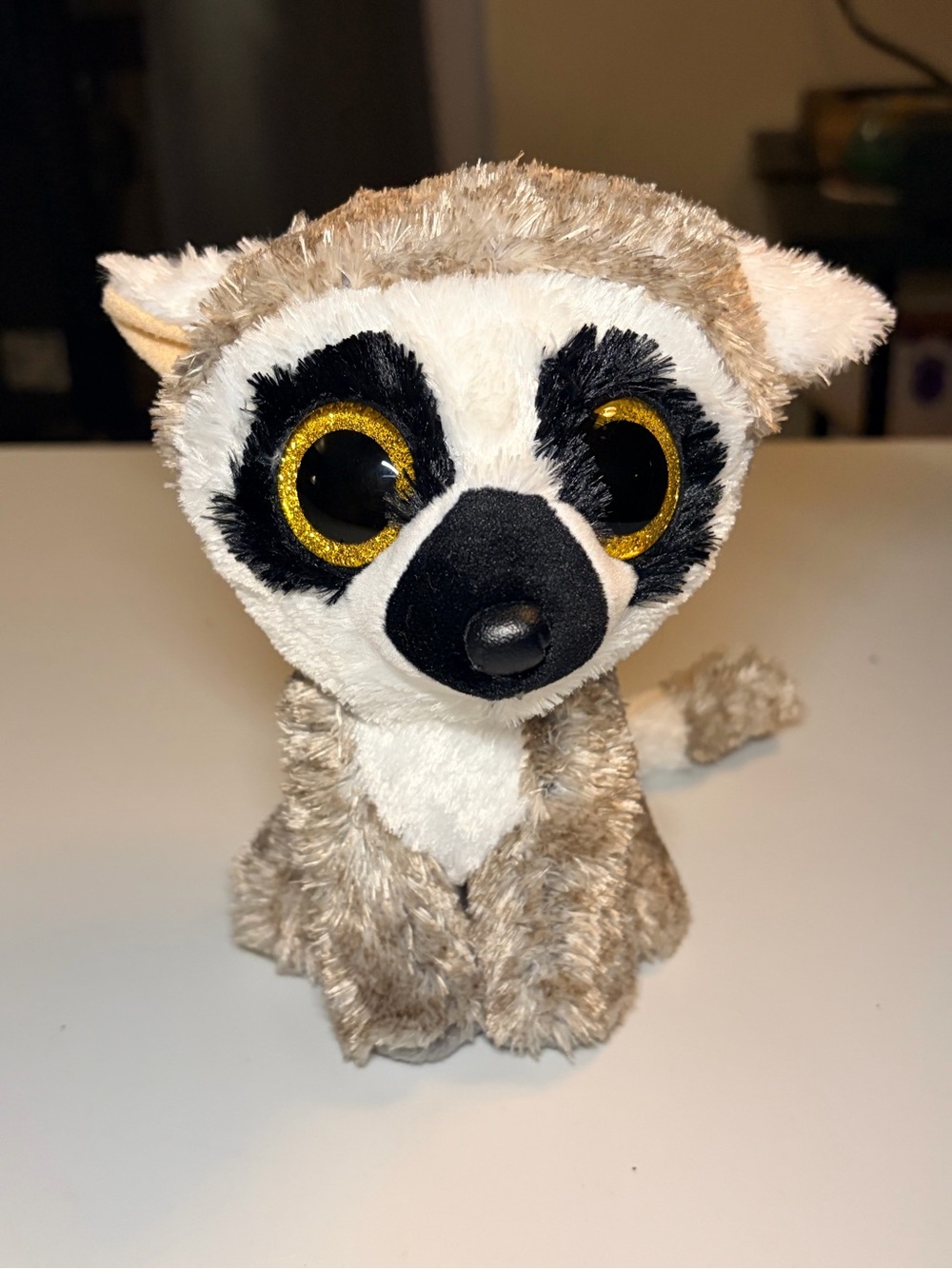 TY Plush Lemur Stuffed Animal in Brown and White - Soft Kids Toy